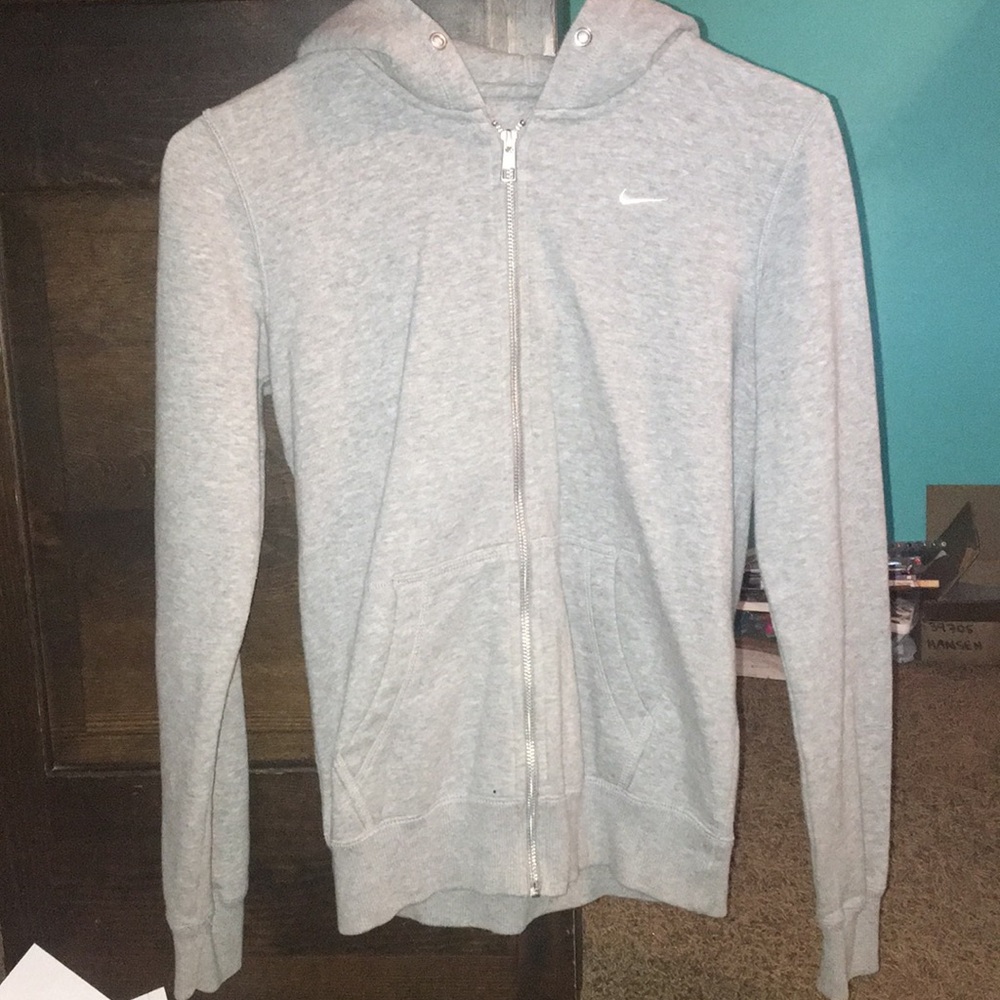Gray Nike zip up